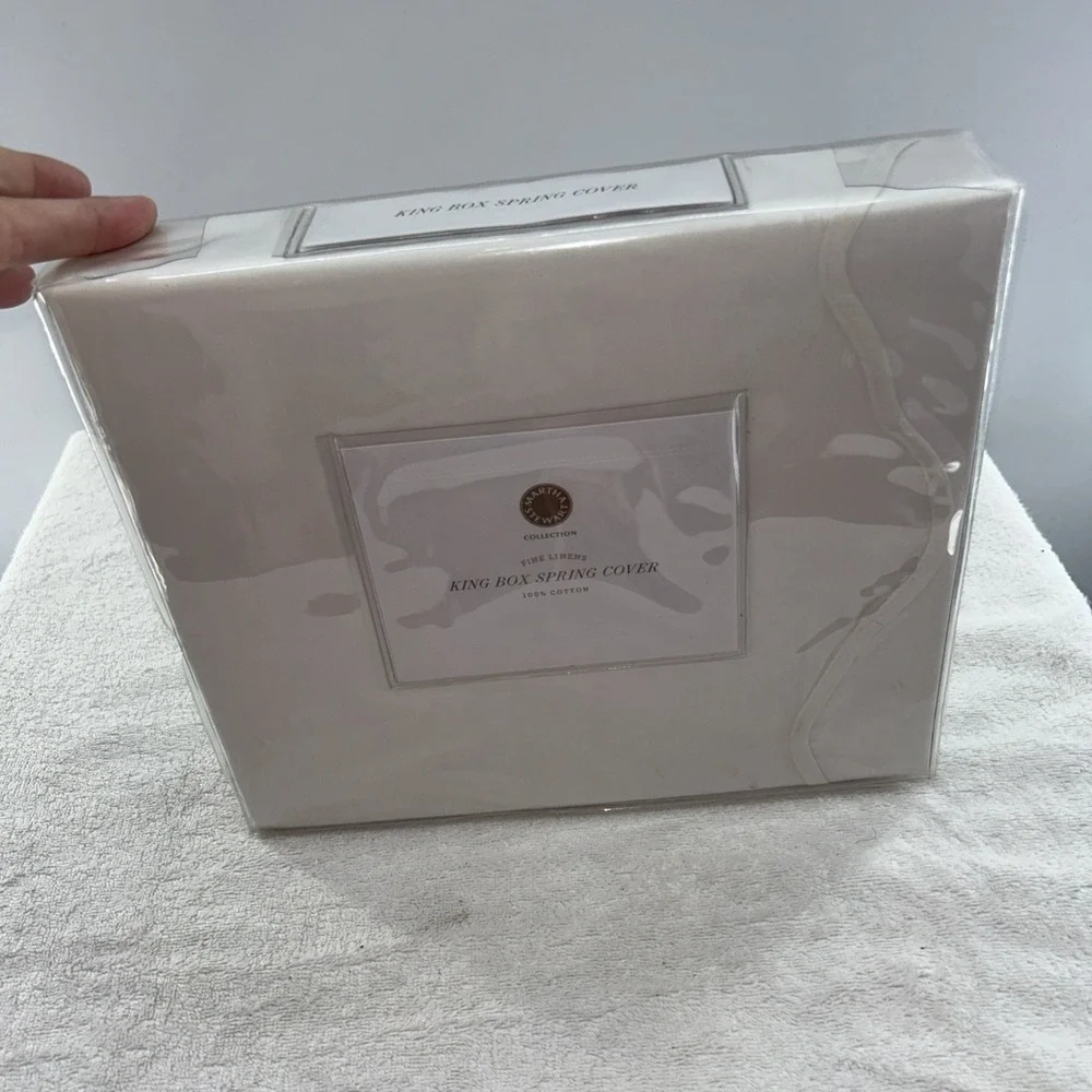 Martha Stewart Collection Fine Linens King Box‎ Spring Cover 100% Cotton NWT